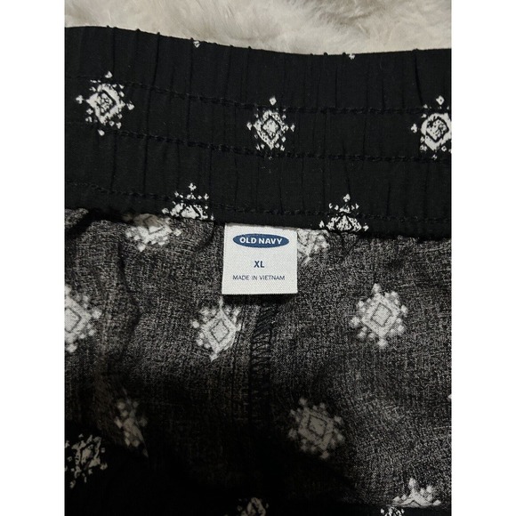 Old Navy Womens Black & White Drawstring Elastic Waist Lounge Shorts Size XL - Picture 5 of 5